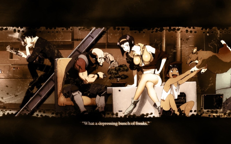 choice, group of people, adult, machinery, Faye Valentine, anime, architecture, Cowboy Bebop, people, 720P, machine part, Ein, real people, occupation