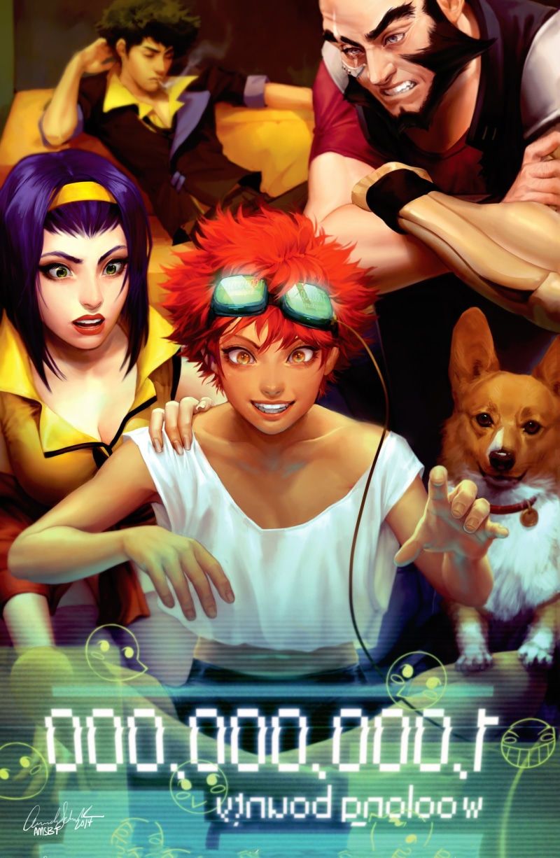 Amanda Schank, indoors, arts culture and entertainment, domestic animals, redhead, small, Spike Spiegel, 2K, adult, group of people, Edward Wong Hau Pepelu Tivrusky IV