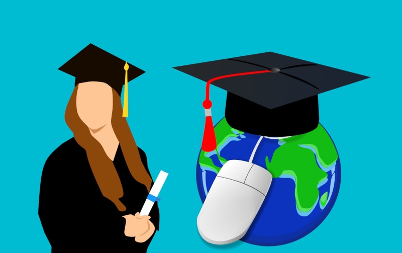 males, science, blue background, corporate business, graduation, adult, people, classes, effort, concept, service, creativity, business, media, school