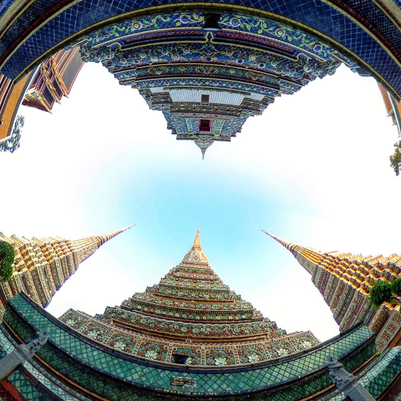 ancient, thailand, little planet, outdoors, building, buddhist, place of worship, ancient civilization, buddhism, architecture, spirituality, vr, religion