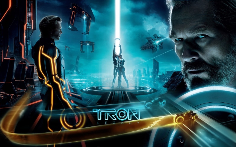 adult, 720P, lighting equipment, young adult, movie, technology, night, Tron Legacy, Tron, light - natural phenomenon, blurred motion, people