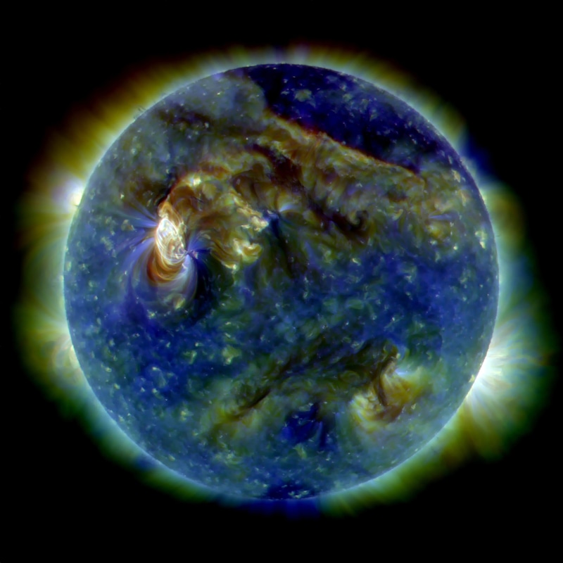 Sunlight, embers, nature, blue, astronautics, Uv Light, astronomy, sun spots, gemstone, sea, shape, shiny, science, nasa, Sun, planet earth, physical geography