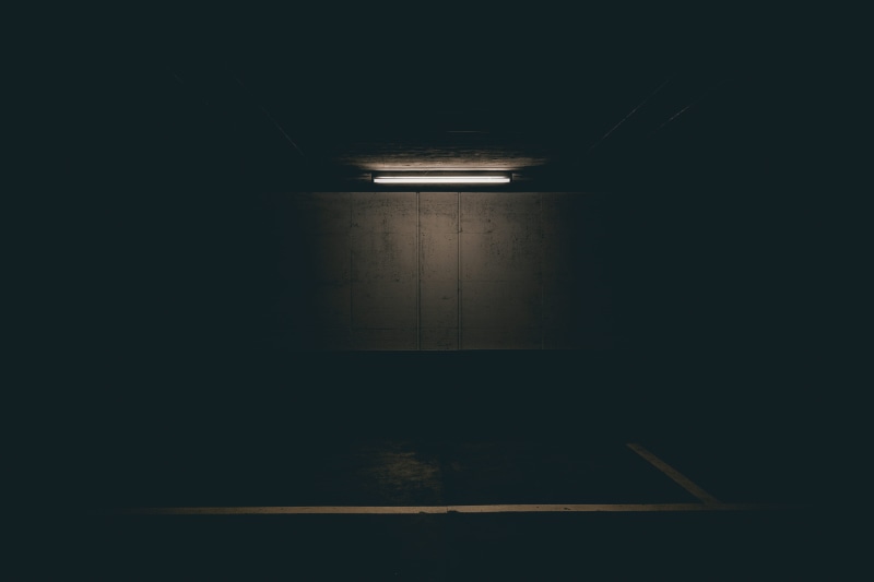 spotlight, art, sign, tunnel, lamp, fluorescent, domestic room, shadow, mystery, light at the end of the tunnel, luminescence, black background, absence