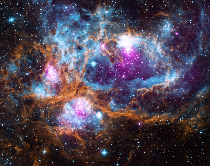 sharpless 11, star - space, night, bright, astronomy, luminosity, pismis 24, rosat, gum 66, war and peace nebula, nasa, nature, 1080P, illuminated, chandra