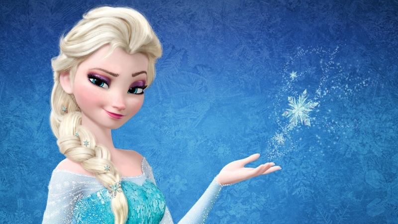 elsa, studio shot, blue background, frozen, adult, Disney, front view, Frozen (movie), fashion, beauty, 1080P, Princess Elsa, nature, make-up, portrait