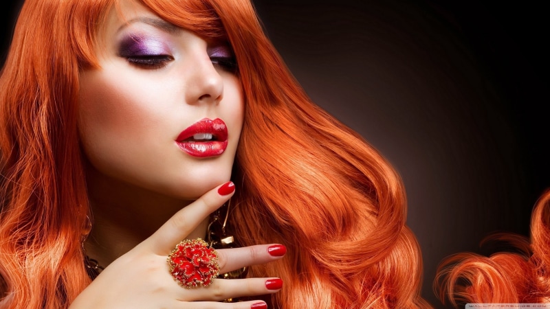 women, painted nails, human face, studio shot, temptation, adult, model, human hair, redhead, one person, headshot, beautiful woman, luxury, beauty, red lipstick
