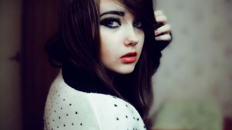 wearing, headshot, body part, beauty, human face, close-up, model, young women, fashion, long hair, focus on foreground, young adult, one person, looking at camera