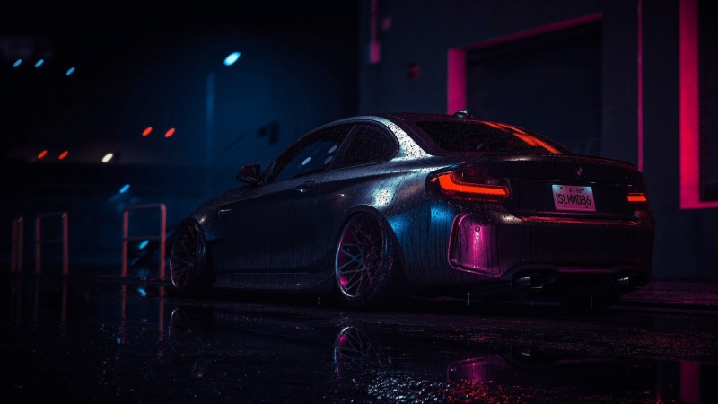 BMW, 1080P, digital art, car, vehicle, dark