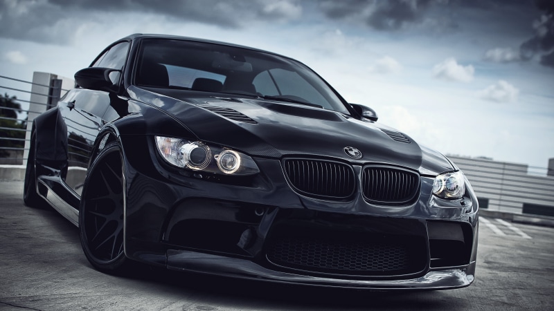 4K, BMW, black cars, BMW E92, car, vehicle