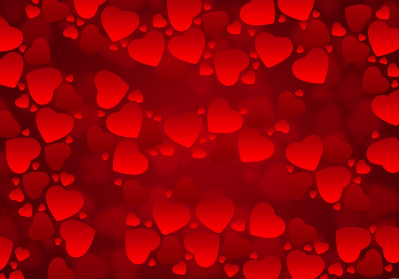 close-up, symbol, romance, shiny, vibrant color, geometric shape, celebration, valentine Card, hearts, defocused, 4K, illuminated, design, red, purple