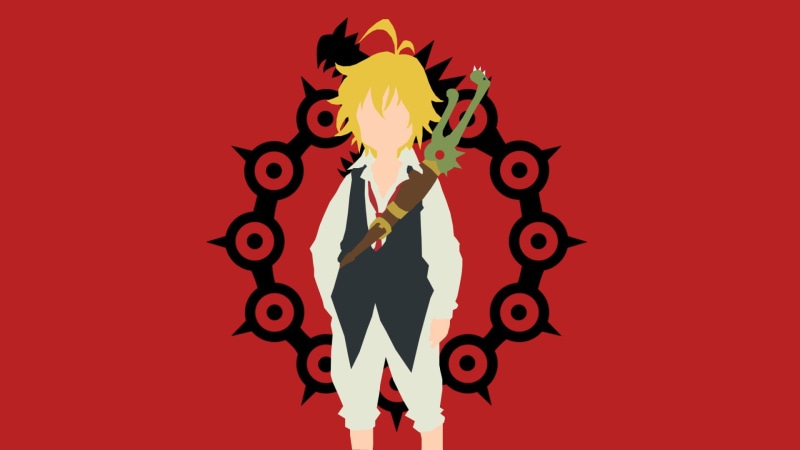 cut out, yellow, human face, human body part, one person, adult, body part, Meliodas (The Seven Deadly Sins), red, performing arts event, arts culture and entertainment