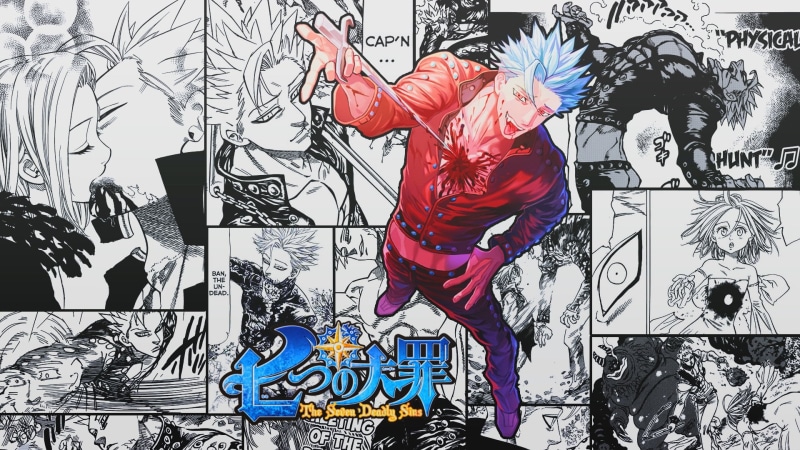 tree, graffiti, representation, blue, human representation, Anime, plant, Ban (The Seven Deadly Sins), sky, built structure, mural, wall - building feature