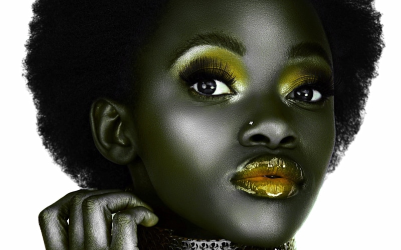 face, model, headshot, close-up, mouth, beautiful woman, creative, woman, black, human Eye, african Descent, women, 1080P, one Person, make-up, indoors