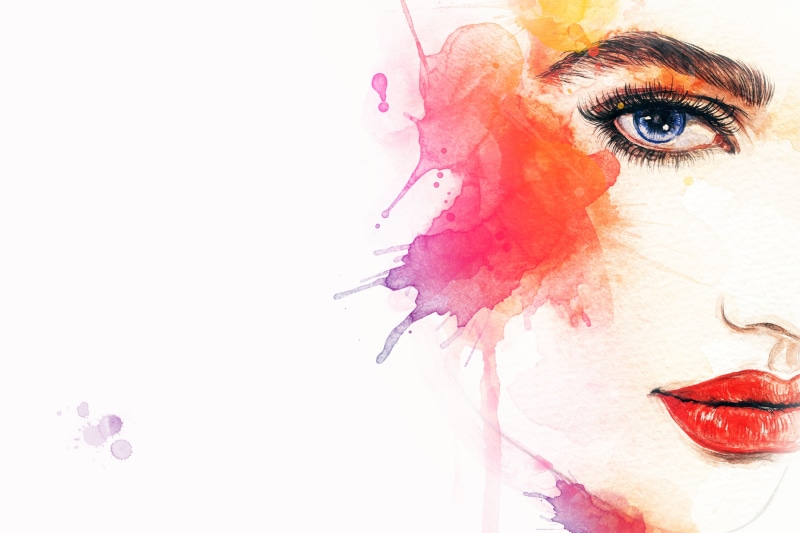 abstract, eyeshadow, human lips, fashion, make-up, stage Make-up, beauty Product, human Eye, human Face, art, studio shot, face, backgrounds, watercolor