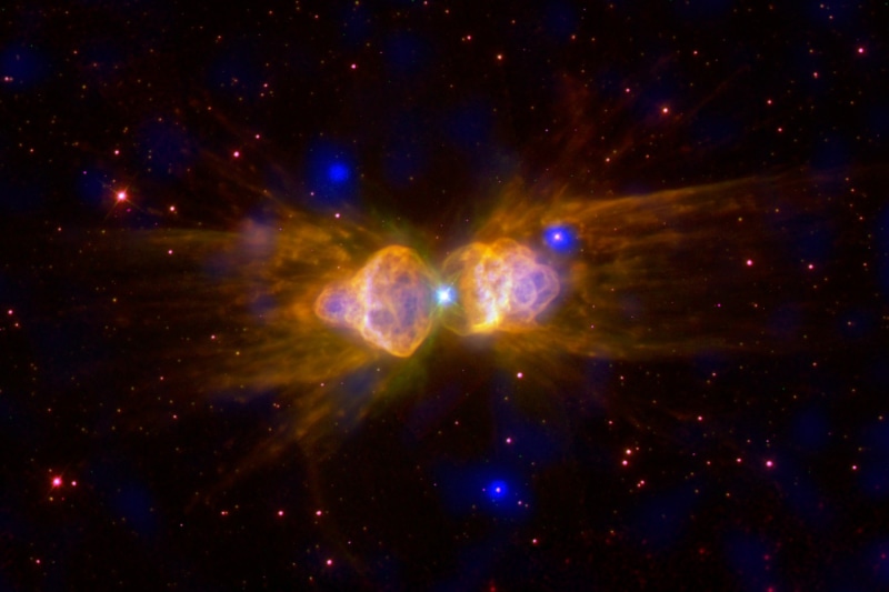 ant nebula, picturesque, sky, beauty in nature, cosmos, galaxy, orange color, space exploration, lobes, bipolar planetary nebula, wavelengths, dust, science