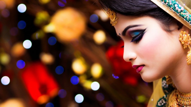 portrait, fashion, close-up, bokeh, one person, multi colored, adult, profile view, beautiful woman, headshot, face, make-up, Indian, human face, 2K, human body part