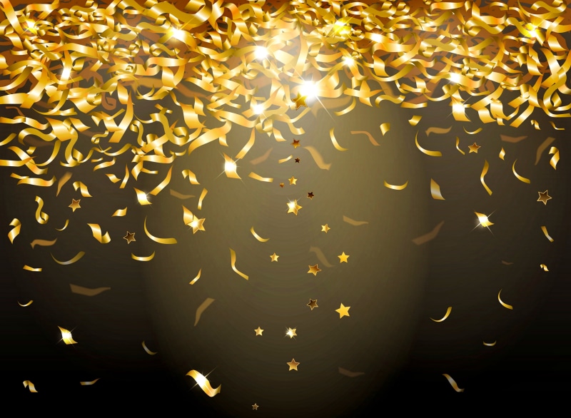 metal, confetti, holiday, shiny, motion, night, illuminated, party - Social Event, no people, gold, star Shape, sparks, sparkle, design, backgrounds, glowing