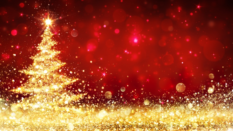 event, glittering, glitter, christmas tree, shine, christmas, gold, decor, xmas, glow, 8K, 8k uhd