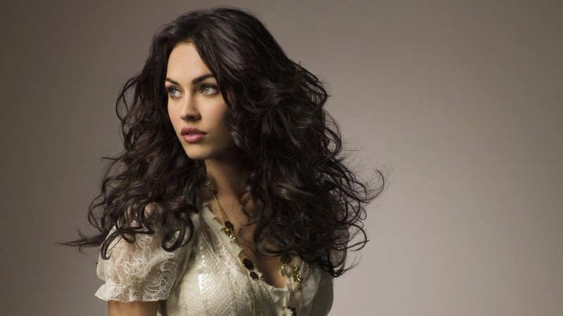 studio shot, front view, modern, s, woman, face, beautiful people, curly hair, glamour, celebrity, Megan Fox, hairstyle, beautiful woman, women, hair, indoors