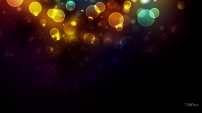 1080P, abstract, bokeh, lights, glow, colors, dark, purple, 3d and abstract, bright, gold
