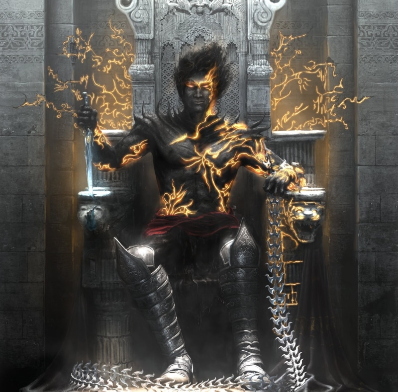 two, place of worship, dark prince, Dark, spirituality, human representation, sitting, Prince Of Persia, ornate, Prince, Thrones, sculpture, representation