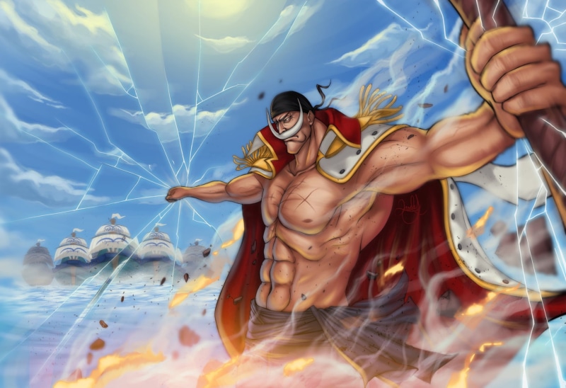 people, human representation, low angle view, 1080P, front view, real people, childhood, happiness, sky, whitebeard, one, Anime, day, lifestyles, One Piece