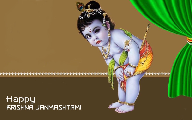 hinduism, Happy, holidays, Lord Krishna, 1920x1200, 1080P, krishna, Janmashtami