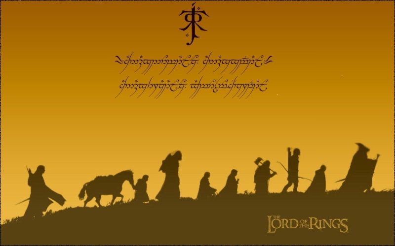 silhouette, animal themes, orange color, vertebrate, The Lord of the Rings, animal wildlife, domestic, nature, animal, real people, group of animals, text