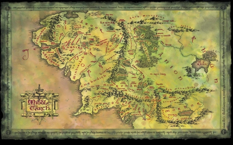 The Lord of the Rings, earth, 720P, middle, rings, map, Lord of the Rings, lord