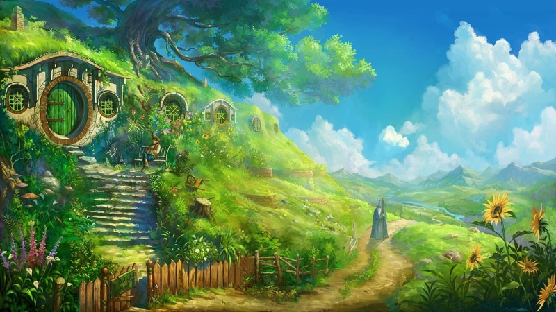 landscape the lord of the rings sky the shire bilbo baggins bag end, 1080P
