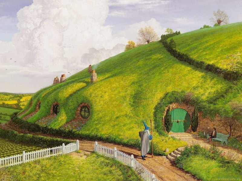 fantasy, entertainment, art, Bilbo, shire, hd, 480P, Lord of the Rings, movies, The Hobbit
