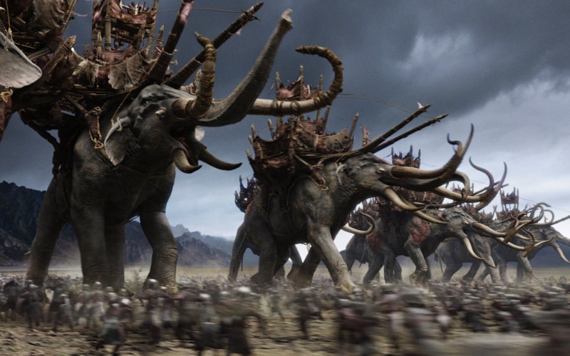 mammoth, cloud - sky, outdoors, gray, 1080P, low angle view, nature, The Lord of the Rings: The Return of the King, The Lord of the Rings, no people, day