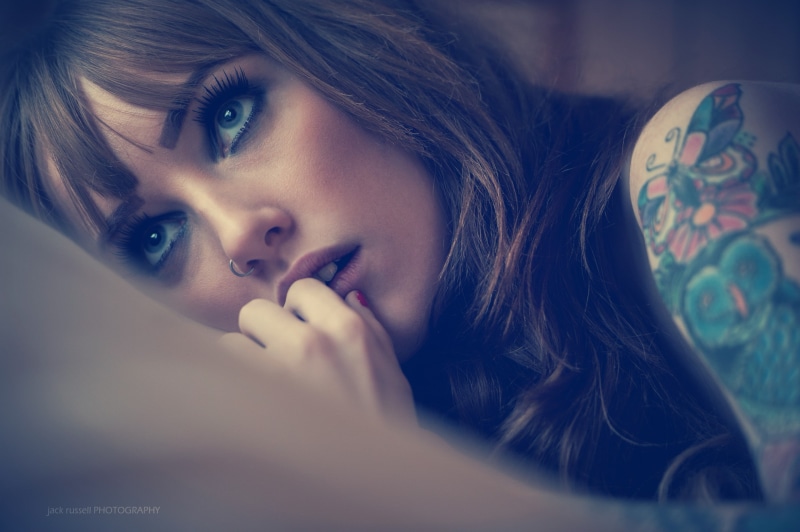 Jack Russell, close-up, portrait, body part, hairstyle, human body part, beautiful woman, human face, nose rings, beauty, women, tattoo, looking at camera