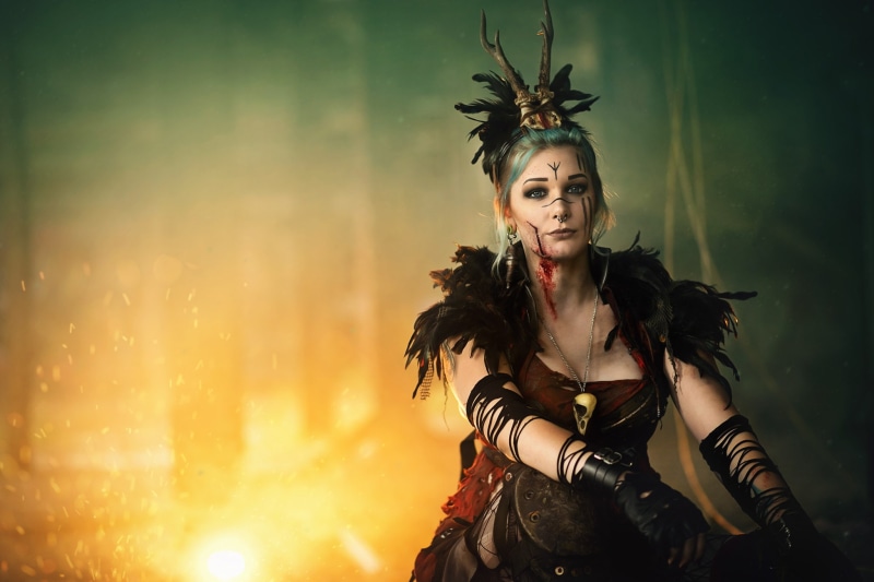 cosplay, witch, leisure activity, beautiful woman, 1080P, arts culture and entertainment, hairstyle, fantasy girl, standing, clothing, 500px, beauty, fashion