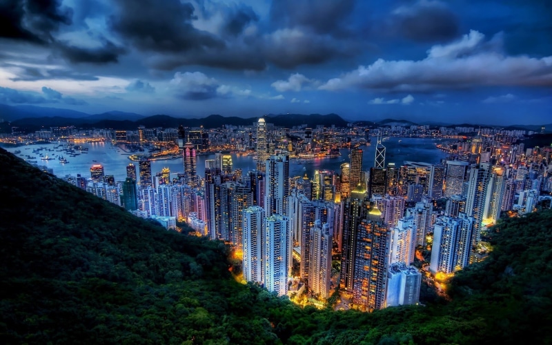 1080P, Hong Kong, China, areal, cityscape, buildings, HDR, city, building, view