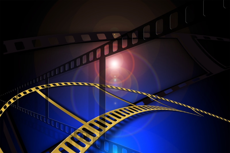 low angle view, kleinbild film, architecture, illuminated, art, lighting equipment, abstract, movie, night, film industry, nightlife, technology, 4K, video