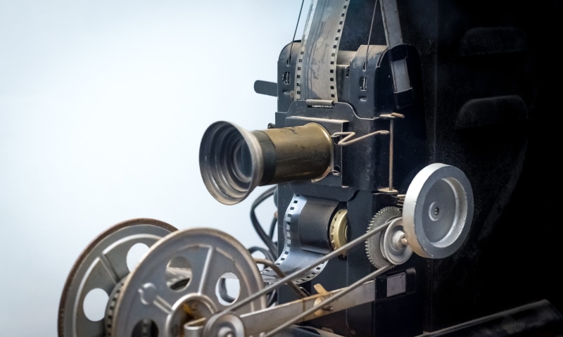 studio, retro, projector, tape, cinema, machinery, film, antique, industry, old, strip, camera, picture, metal, movie, single object, day, outdoors, transportation