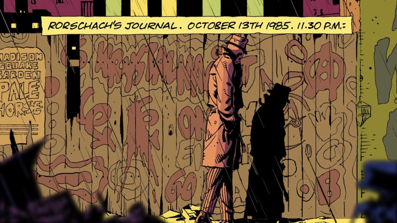 cartoon/comic, shadow, rorschach, watchmen, 1080P, hd, comic, strip