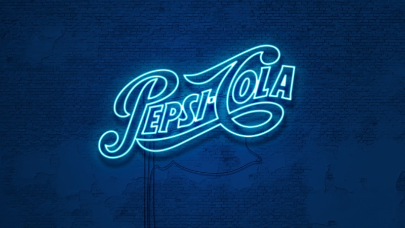 single word, typography, positive emotion, creativity, architecture, sign, blue, western script, Pepsi, art and craft, indoors, illuminated, signage, emotion