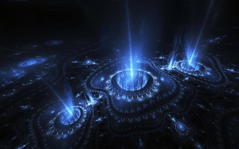 3d and abstract, neon, blue, abstract, light, 1080P