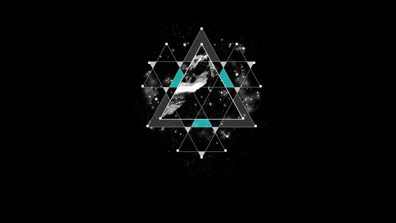 close-up, creativity, connection, shape, vector, fragility, triangle, green color, dark, 1080P, sky, art, illuminated, nature, abstract, no people, light