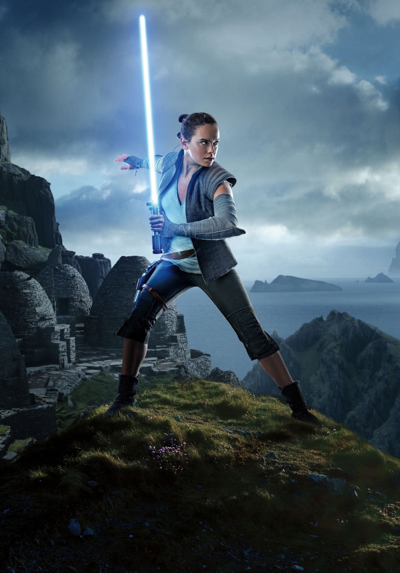Star Wars, Rey, movies, Jedi, lightsaber, Star Wars: The Last Jedi, science fiction, Daisy Ridley, 8K