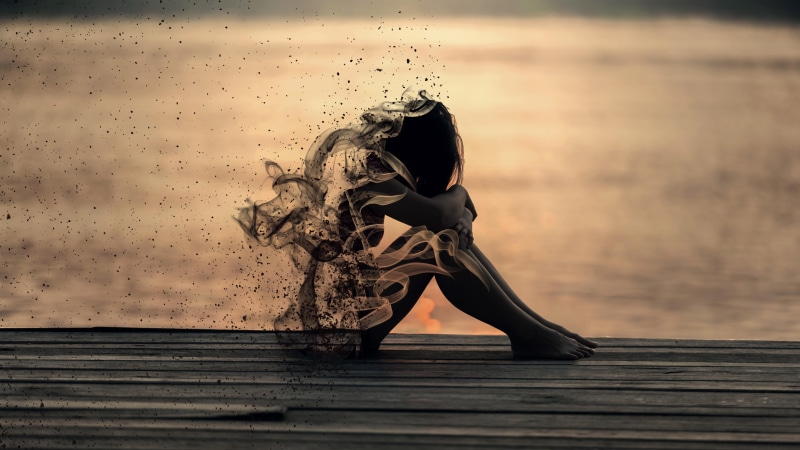 passing, disappearing, smoke, pier, girl, artwork, evanescence, ghost, artistic, art, 5K, disappear, transience