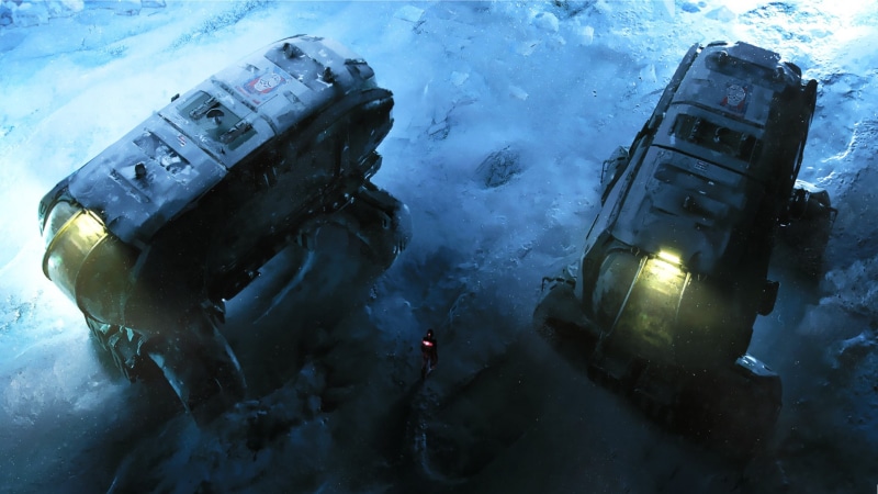 Technique, Illustration, Art, vehicle design, Transport, scifi, Transport and Vehicles, Vehicle, Machine, Fiction, Concept Art, Snow, by Sergii Golotovskiy
