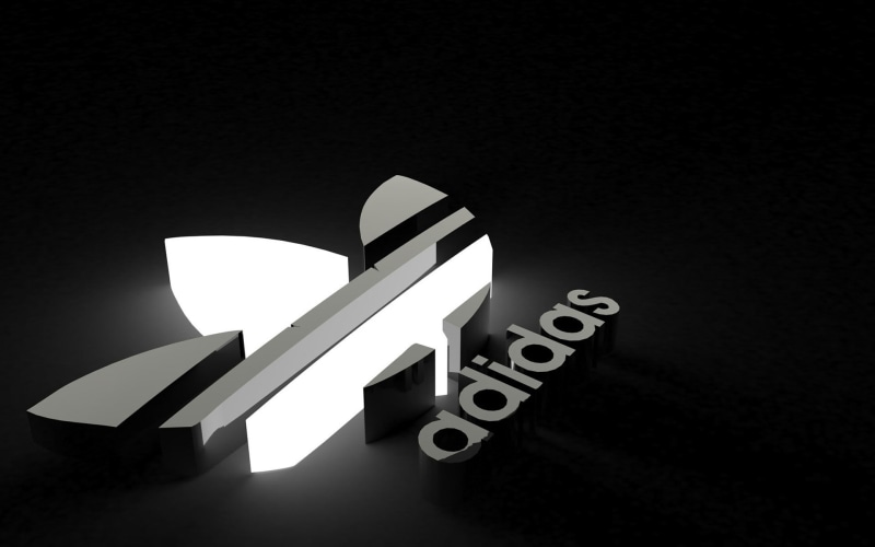 message, copy space, logo, communication, artificial lights, studio shot, electric lamp, neon, 1080P, built structure, sign, night, no people, Adidas