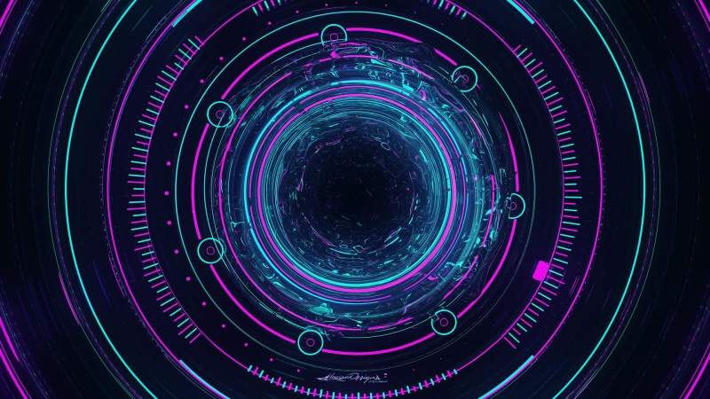 circle, pattern, illustration, illuminated, data, night, concepts, creativity, black Color, Lacza, electronics Industry, computer Graphic, blue, glowing