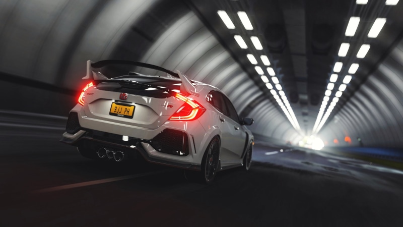 tunnel, honda, honda type r, race, honda civic type r, 4K