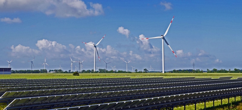 solar modules, electricity, nordfriesland, wind power, photo, rotor blades, cloud - sky, klanxbüll, subsidy, field, clouds, energy, solar cells, landscape