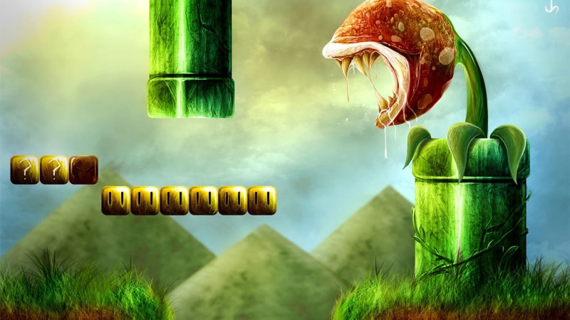 Super Mario Bros., green color, fruit, tunnel, outdoors, water, Nintendo, organic, food, day, wellbeing, freshness, super, no people, healthy eating, container