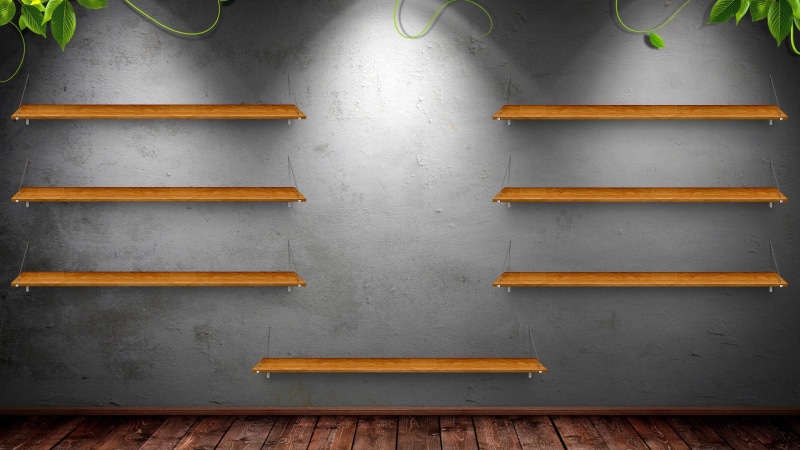 leaves, 3D desktop, Shelf, Backlighting, 1080P, wall